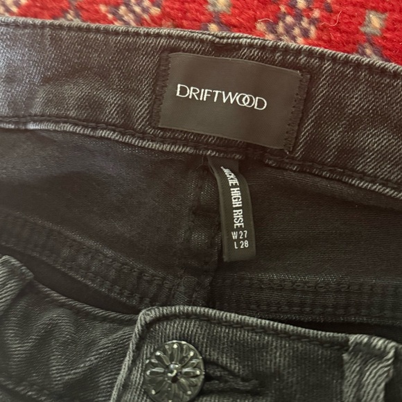 Driftwood Jeans Women's 27 Black Jackie High Rise Skinny Embroidered Snakeskin - Picture 7 of 13